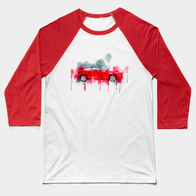 Alfa Romeo Zagato Red Hot Baseball T-Shirt by AaaahEeeekStudio